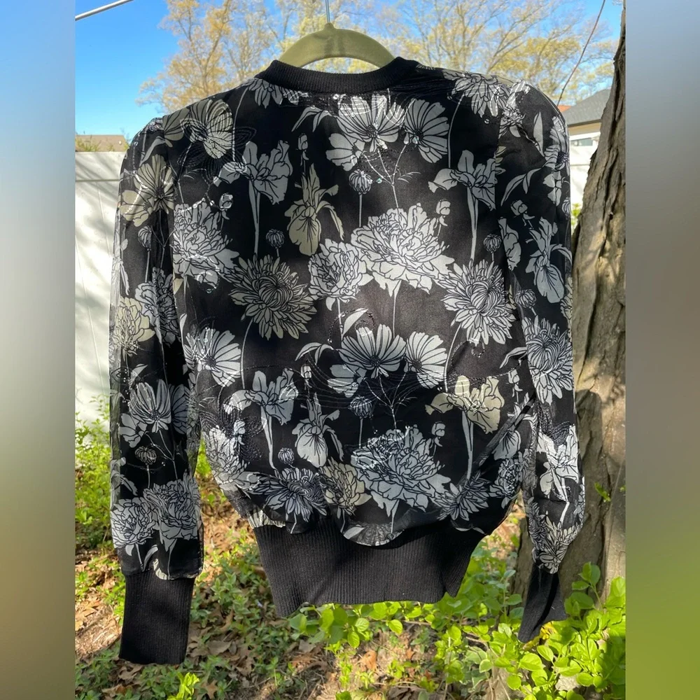 Ivee Black Floral Print Sweater